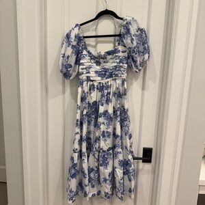 Abercrombie & Fitch Emerson Poplin Floral Midi Dress